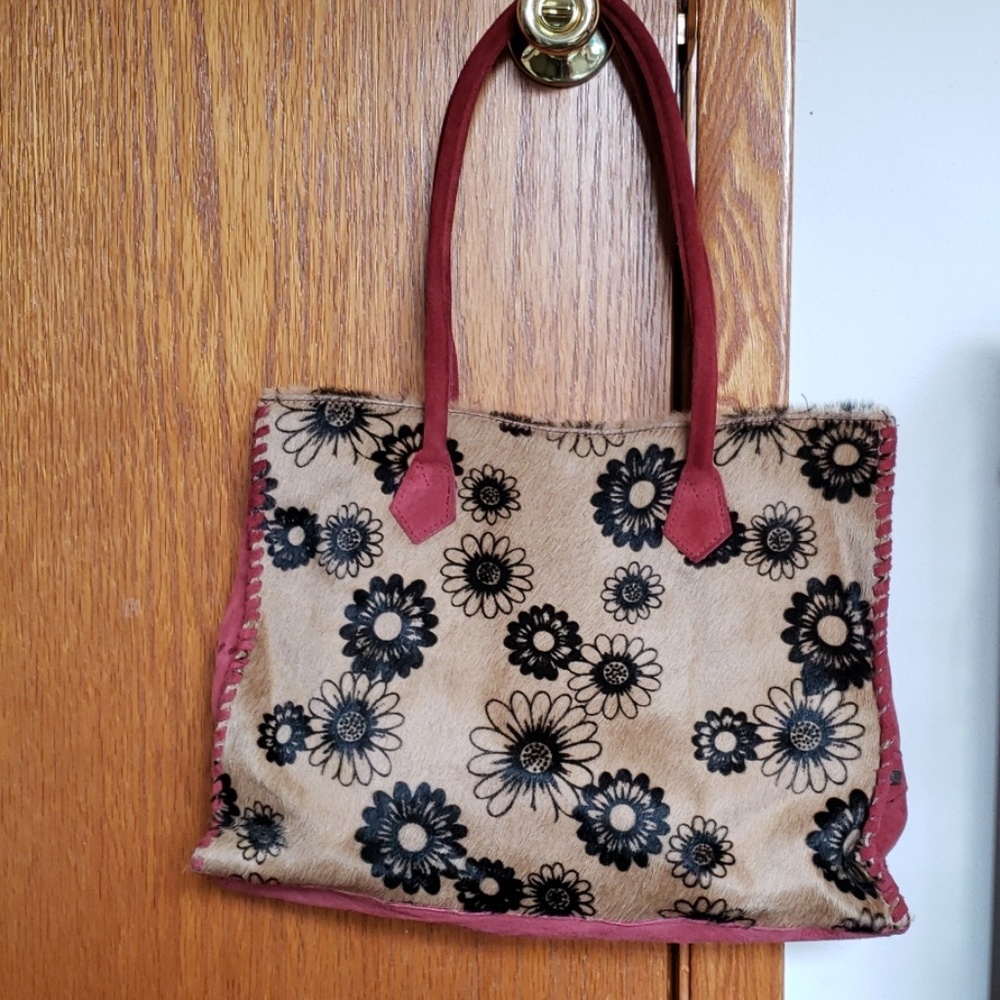EUC Cecconi Piero suede/calfhair tote bag